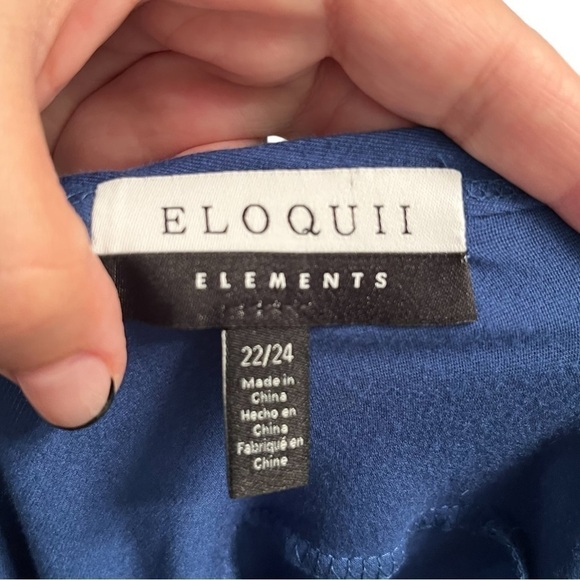 ELOQUII Cobalt Blue Stretchy Twist Knot Open Back Maxi Dress - Picture 6 of 6